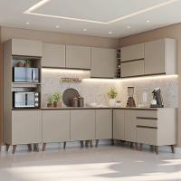 Armário De Cozinha Completa De Canto 465 Cm Nice Madesa 01 Crema - 1