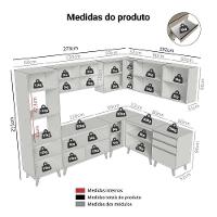 Armário De Cozinha Completa De Canto 465 Cm Nice Madesa 01 Crema - 3