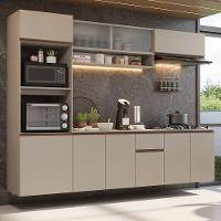 Armário De Cozinha Completa 260 Cm Suspenso Nice Madesaa 15 Crema - 1