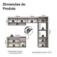 Armário De Cozinha Completa 260 Cm Suspenso Nice Madesa 10 Crema - 3