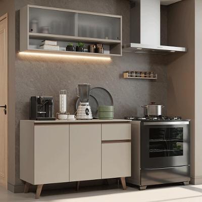 Armário De Cozinha Compacta 120 Cm Nice Madesa 02 Crema