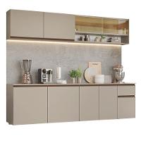 Armário De Cozinha Completa 240 Cm Suspenso Nice Madesa 05 Crema - 2