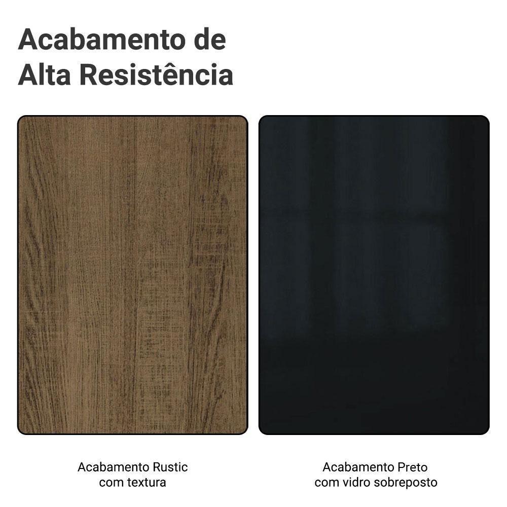 Armário De Cozinha Completa 240cm Rustic/preto Lux Madesa 08 Rustic/preto Rustic/preto - 6