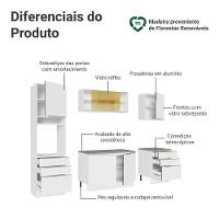Armário De Cozinha Completa 240cm Branco Veludo Lux Madesa 08 Branco/branco Veludo Branco/branco Veludo - 7