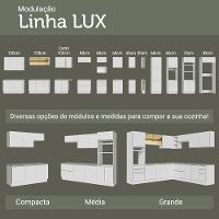 Armário De Cozinha Completa 240cm Branco Veludo Lux Madesa 08 Branco/branco Veludo Branco/branco Veludo - 9