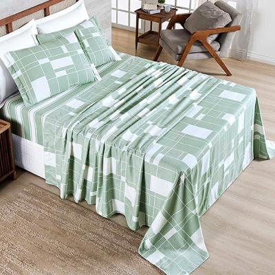 Jogo De Lençol Benim Queen 4 Peças Micropercal 400 Fios Estampado - Adria - 100% Poliéster