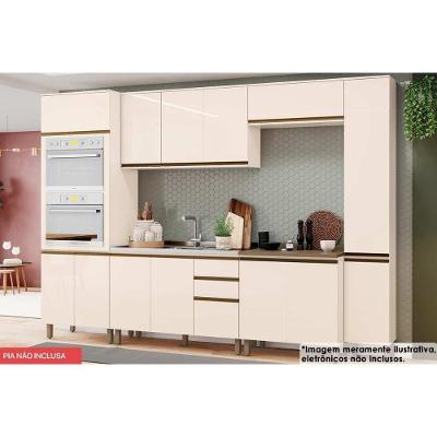 Cozinha Modulada Henn Connect 7 Peças (2aéreos+2balcões+2paneleiros+1complemento) C5p90 Off White-henn