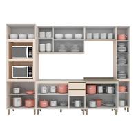 Cozinha Modulada Henn Connect 7 Peças (2aéreos+2balcões+2paneleiros+1complemento) C5p90 Off White-henn