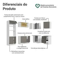 Armário De Cozinha Completa De Canto 399 Cm Branco/cinza Vik Madesa 02 Branco/cinza