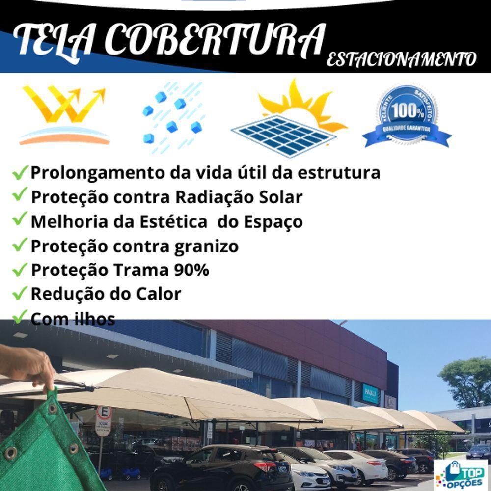 Tela De Sombreamento De Estacionamento 4x6 Bege-palha Com Ilhos - 5