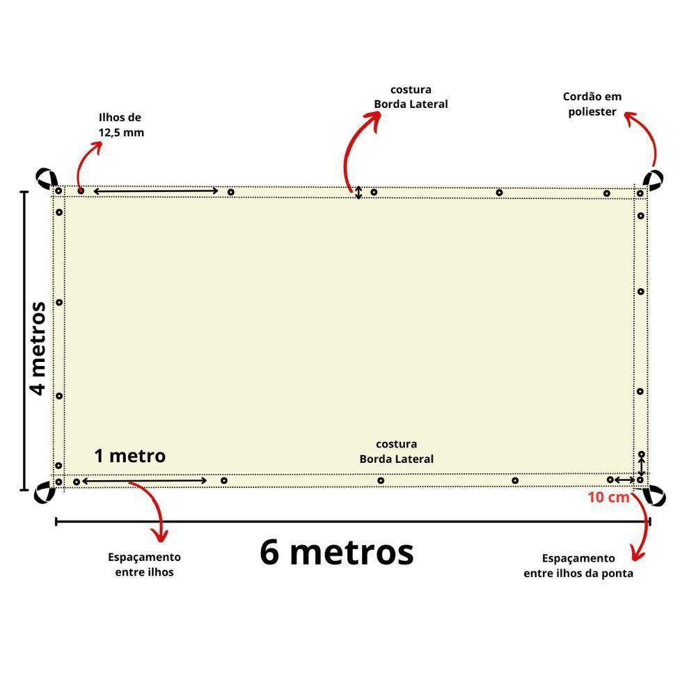 Tela De Sombreamento De Estacionamento 4x6 Bege-palha Com Ilhos - 7