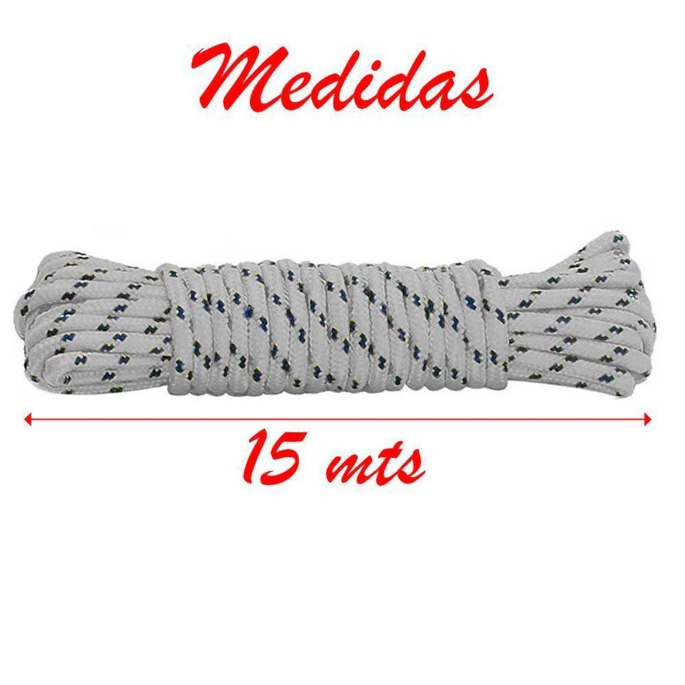 Kit 6 Cordas Para Varal Reforçada Cinza Em Poliéster 15 Metros - 3