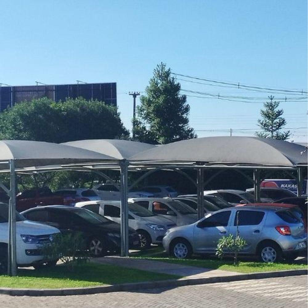 Tela Para Cobertura De Estacionamento Condomínio 5,10x5 Cinza Com Ilhos - 5