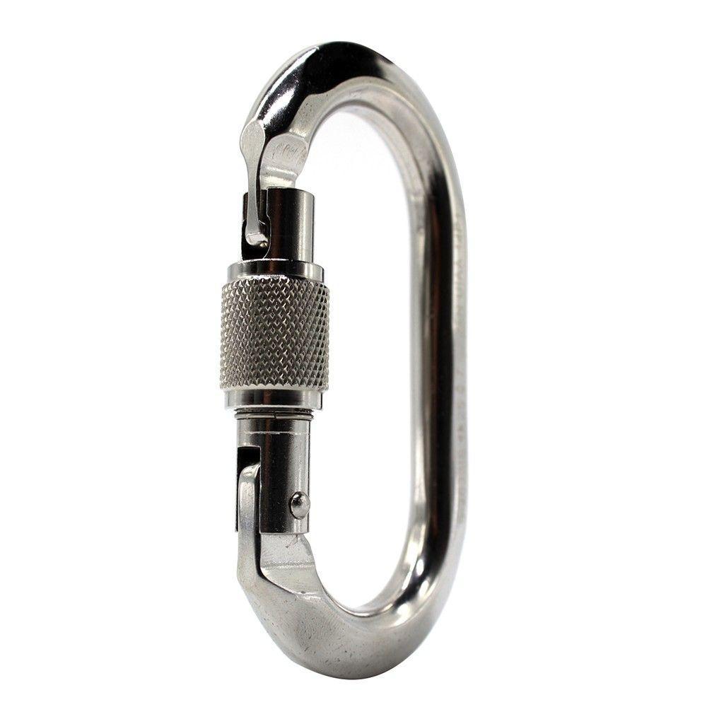 Mosquetão Aço Inox Oval Usclimb Ce Uiaa 25kn Trava Rosca - 2