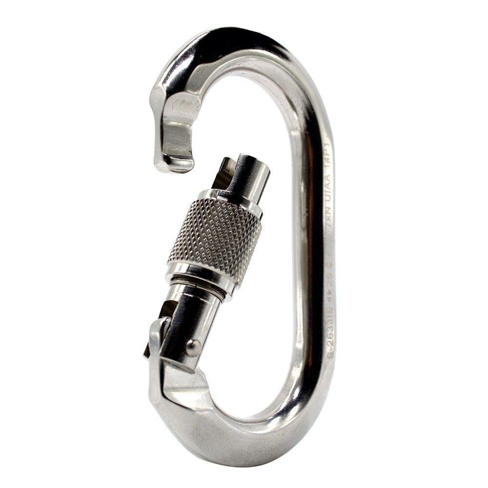 Mosquetão Aço Inox Oval Usclimb Ce Uiaa 25kn Trava Rosca - 3