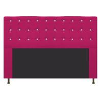 Cabeceira Estofada Dama 195 Cm King Size com Strass Pink - 1