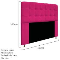 Cabeceira Estofada Mel 195 Cm King Size Suede Pink - 5