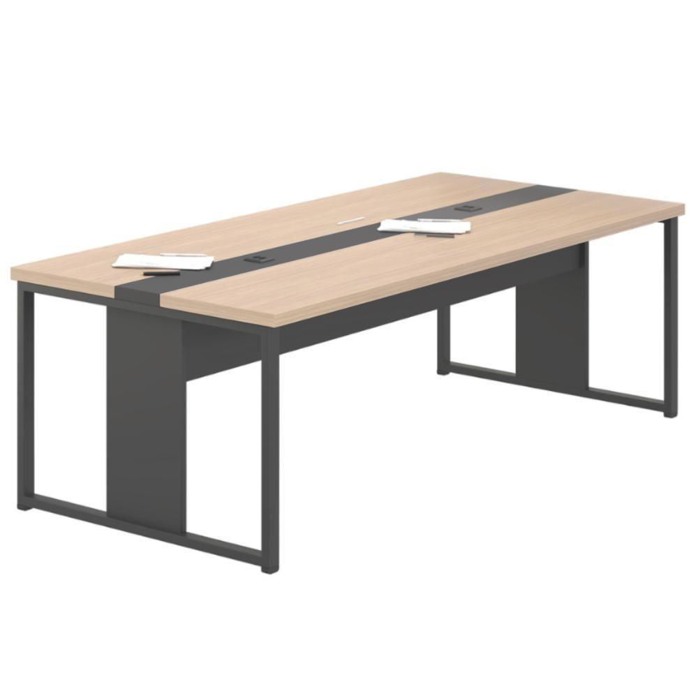 Mesa Reunião Retangular 240cm Com Passa Fio 6 Lugares Nog - 3