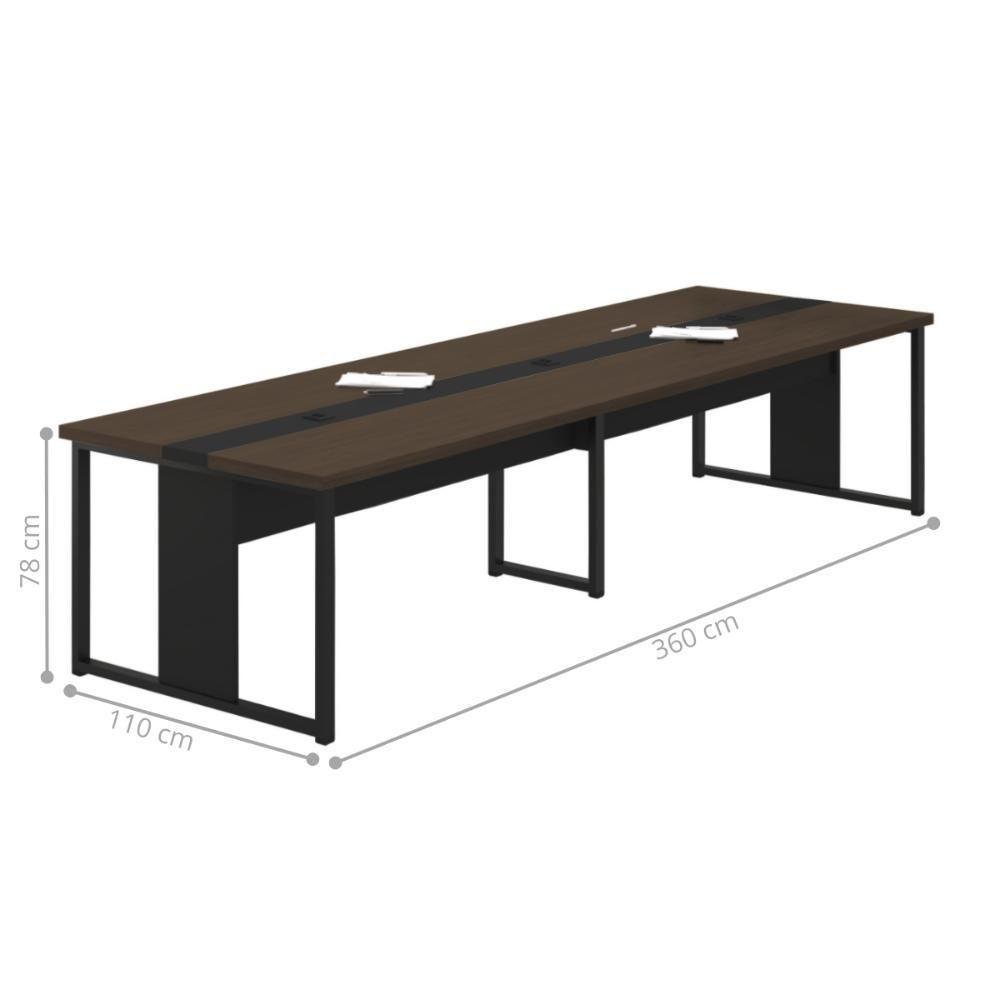 Mesa Reunião Grande 8 Lugares 3,60m Freijó Preto - 2