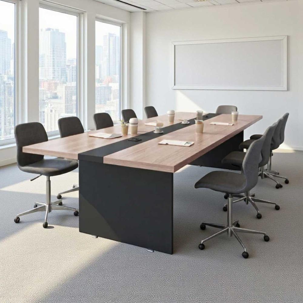 Mesa De Reunião Executiva Premium 3,60m 8 Pessoas Nogueira - 1