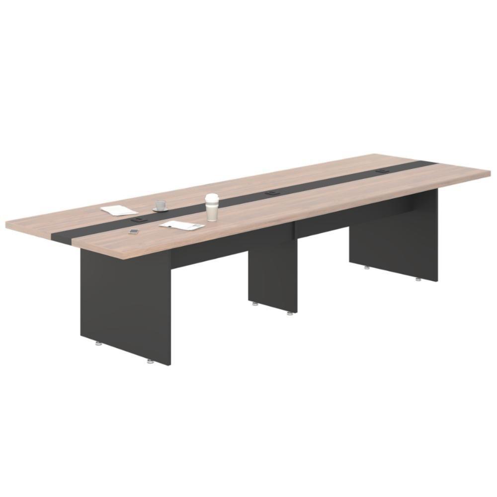 Mesa De Reunião Executiva Premium 3,60m 8 Pessoas Nogueira - 3