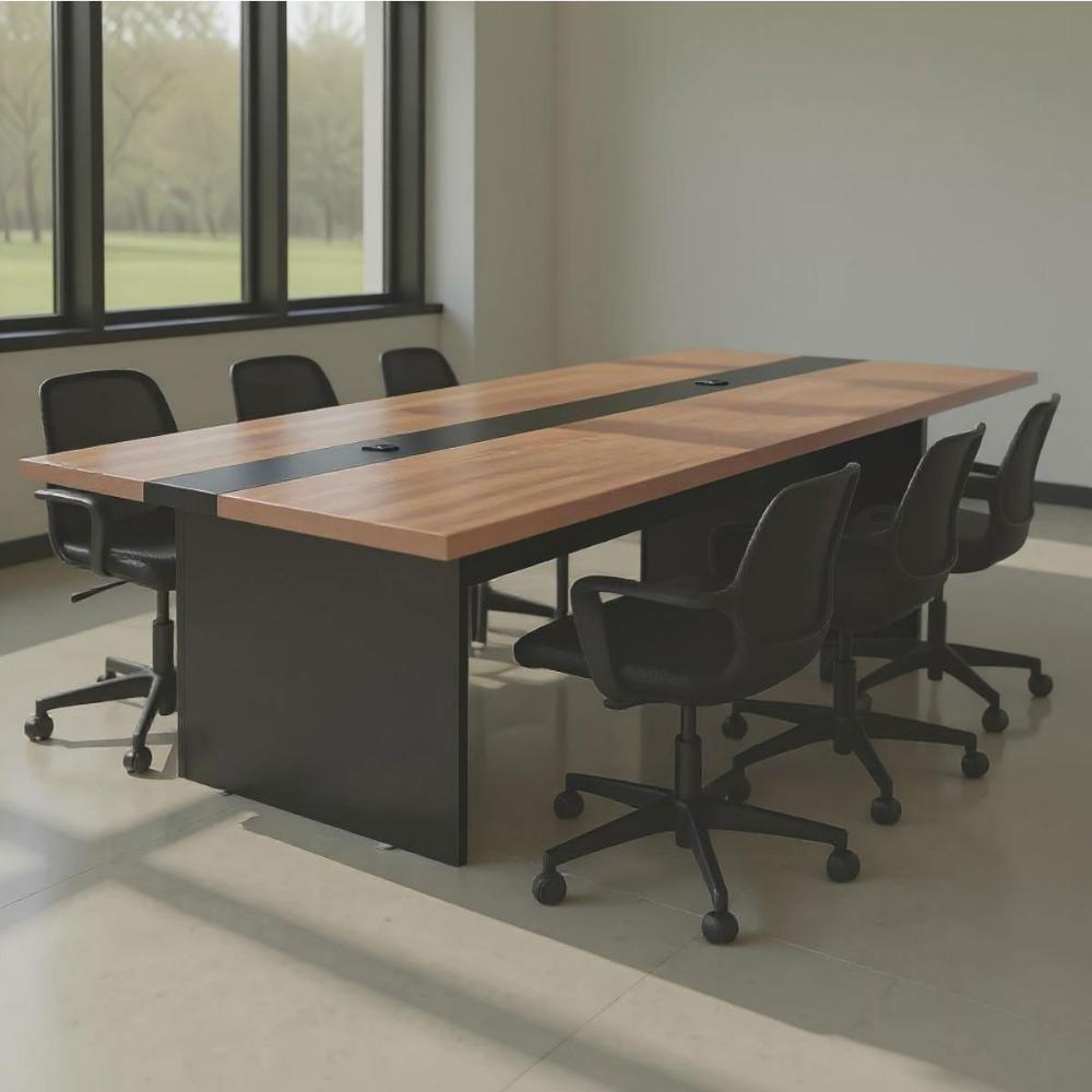 Mesa De Reunião Executiva 6 Lugares Premium 2,40m Noce - 1