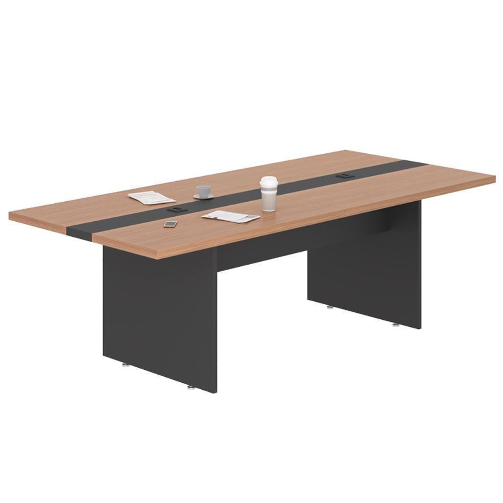 Mesa De Reunião Executiva 6 Lugares Premium 2,40m Noce - 3
