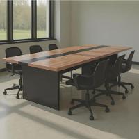 Mesa De Reunião Executiva 6 Lugares Premium 2,40m Noce - 1