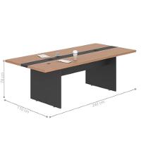 Mesa De Reunião Executiva 6 Lugares Premium 2,40m Noce - 2