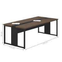 Mesa Reunião Retangular 240cm Com Passa Fio 6 Lugares Freijó - 2