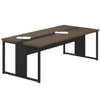 Mesa Reunião Retangular 240cm Com Passa Fio 6 Lugares Freijó - 3