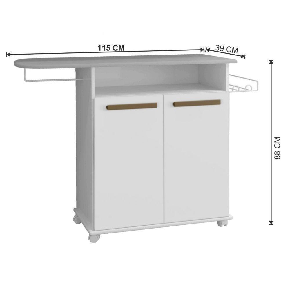 Tábua De Passar 2 Portas Floripa Arte Móveis Branco - 3