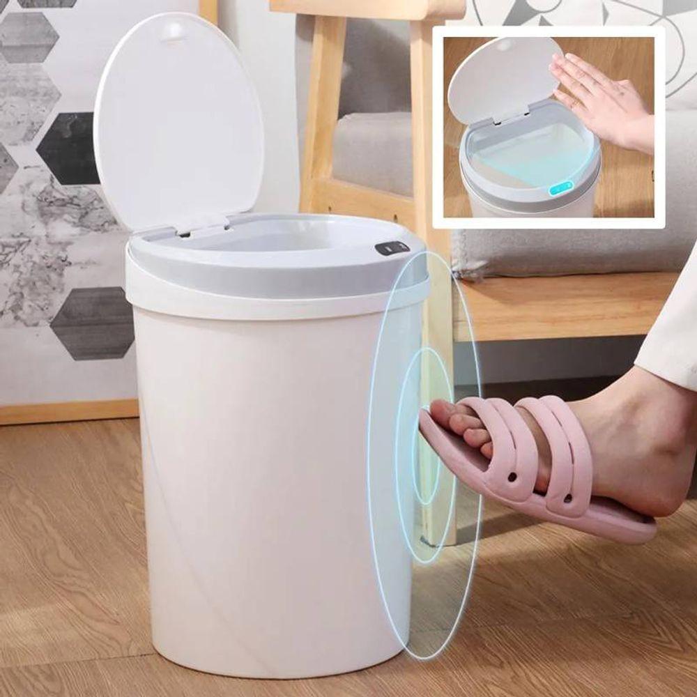 Lixeira Inteligente Touch Branca Automática Redonda 12 Lts - 2