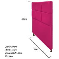 Cabeceira Estofada Damares 90cm Solteiro Botonê Suede Pink - 2