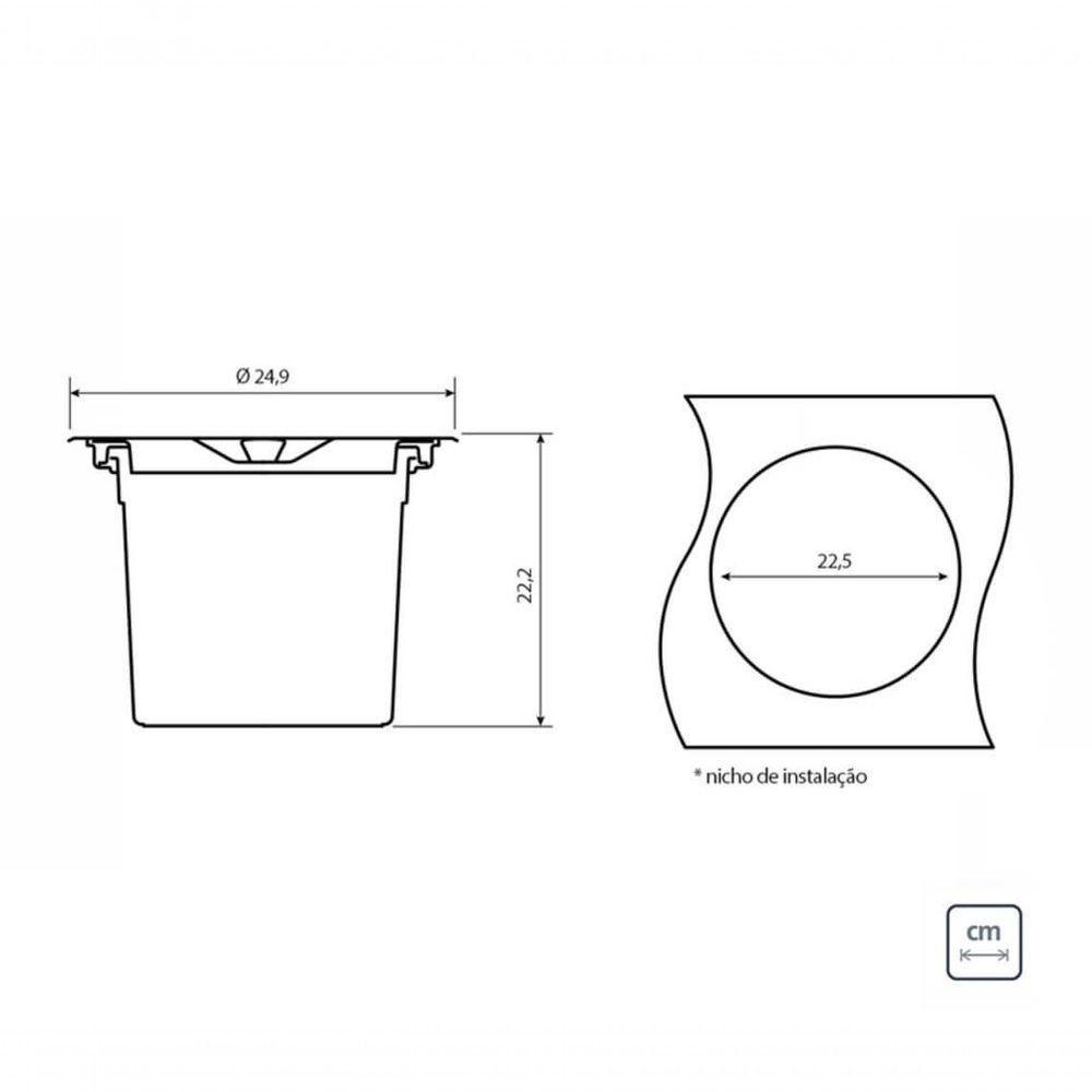 Lixeira De Embutir Tramontina Clean Round Em Aço Inox Com Balde Plástico 5 L - 5