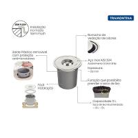 Lixeira De Embutir Tramontina Clean Round Em Aço Inox Com Balde Plástico 5 L