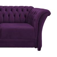 Sofá Recamier Divã Chesterfield 200cm Sofia Suede Roxo Capitonê- Mabe Magazine - 5