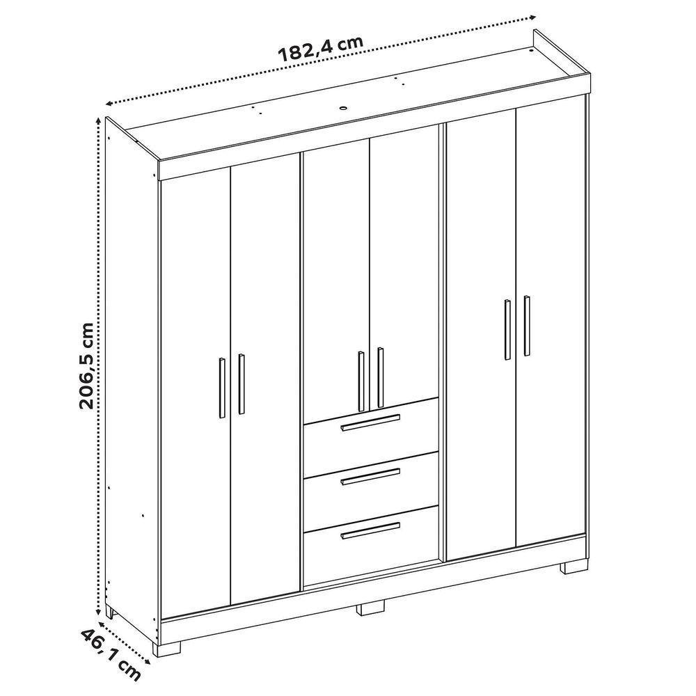 Guarda-roupa Nt 6030 Freijo Com Off White - Notavel - 6