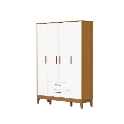 Roupeiro Flip 4 Portas 2 Gavetas Branco Fosco Com Savana