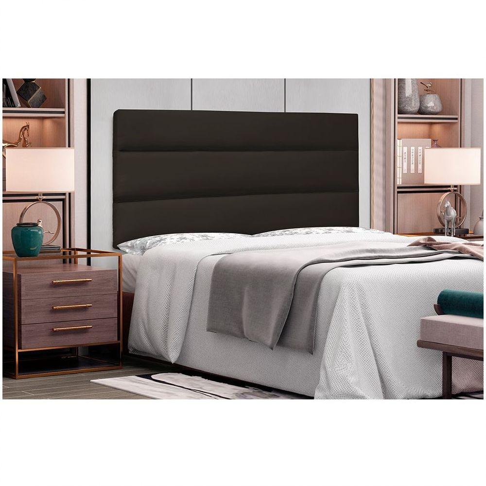 Cabeceira Painel La Italiana Casal 140cm Corino Marrom - 3