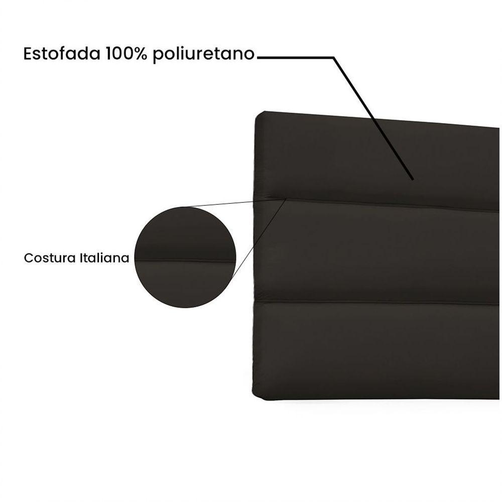 Cabeceira Painel La Italiana Casal 140cm Corino Marrom - 4