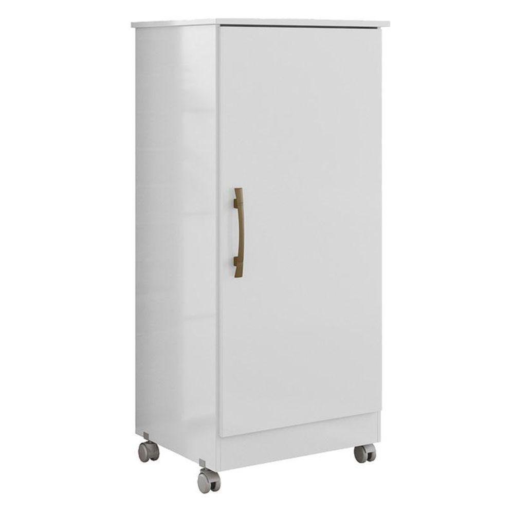 Guarda Roupa Casal Panamá E Armário Multiuso Lírio Branco Brilho - Moval - 4