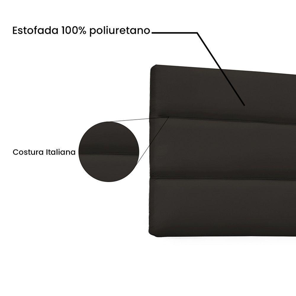 Cabeceira Painel La Italiana Queen 160cm Corino Marrom - 3
