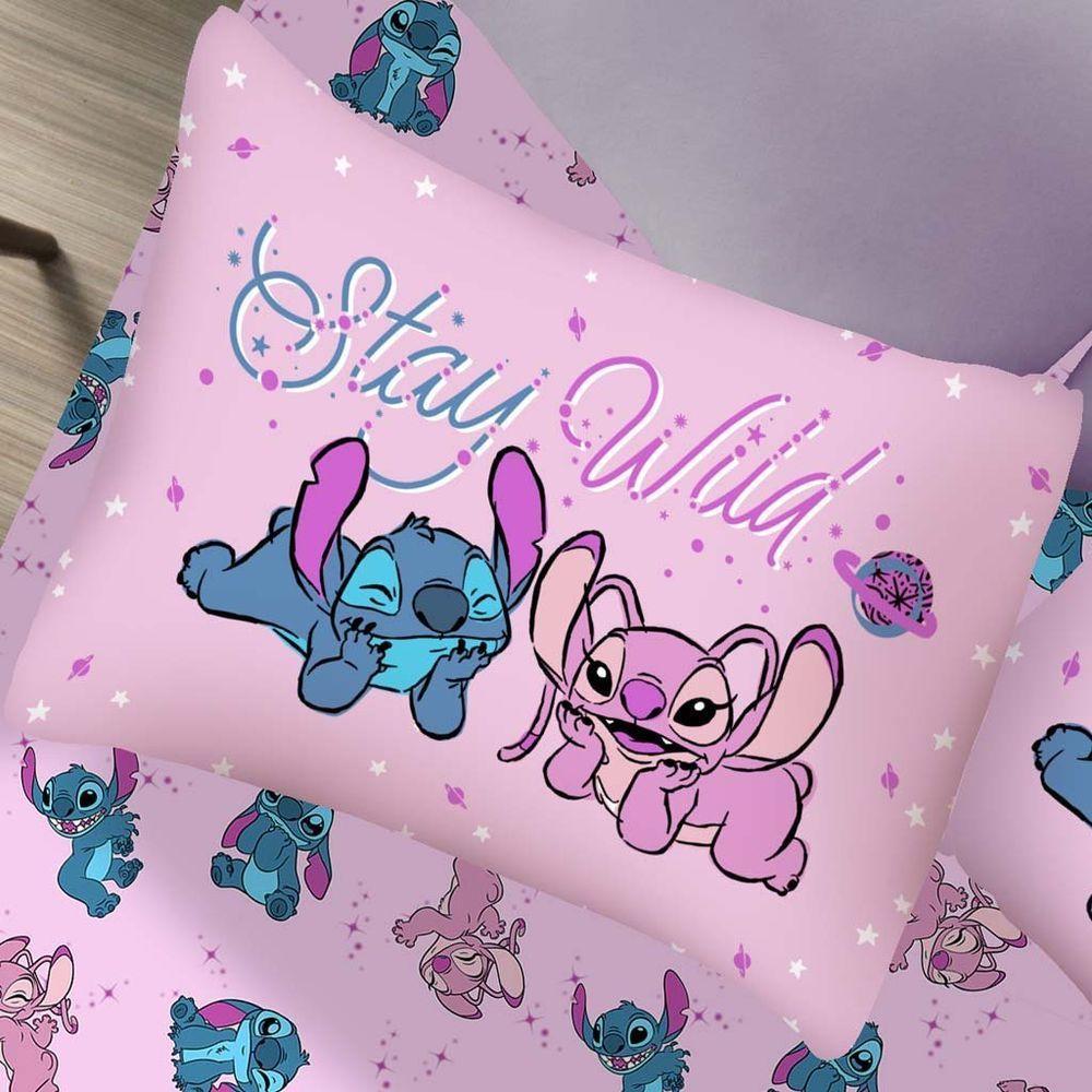 Jogo De Cama Casal 3 Pçs Stitch Disney 70% Algodão 30% Poliéster Stitch E Angel Love - 2