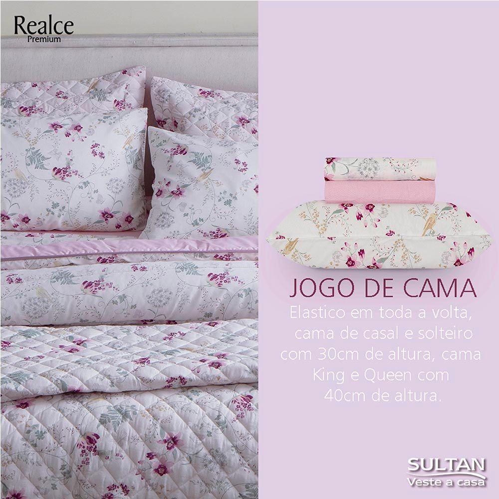 Jogo De Cama Duplo Queen 140 Fios Cloe Realce Premium Sultan - 2