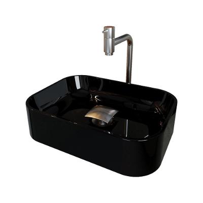 Cuba Pia Banheiro Oxford Torneira Inox Valvula Inox Click Preto Brilho