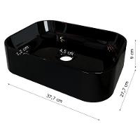 Cuba Pia Banheiro Oxford Torneira Inox Valvula Inox Click Preto Brilho - 3