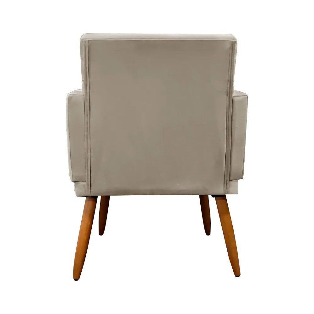Kit 2 Poltronas Decorativas Nina Veludo Bege Marfim Bege Marfim - 4