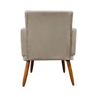 Kit 2 Poltronas Decorativas Nina Veludo Bege Marfim Bege Marfim