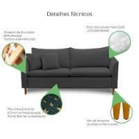 Sofá Living Kassia 2 Lugares 1,84m Veludo Cores Lansofbr Cores Marrom - 5